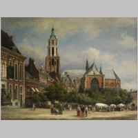 Elias Pieter van Bommel, Der Markt in Arnhem (mit Eusebius-Kirche),1884.jpg
